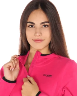 ON SPIRIT - PILE FUXIA CON CAPPUCCIO E FULL ZIP DA DONNA AD01134