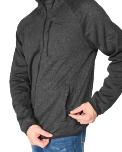 ON SPIRIT - Pile nero con zip frontale in tessuto knit polar da uomo - AU01951 CARLO