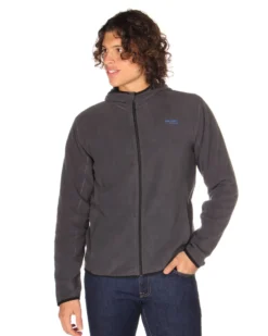 ON SPIRIT - PILE UOMO CON CAPPUCCIO FULL ZIP GRIGIO SCURO - ANDREA