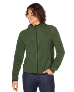 ON SPIRIT - PILE UOMO CON CAPPUCCIO FULL ZIP VERDE SCURO - ANDREA