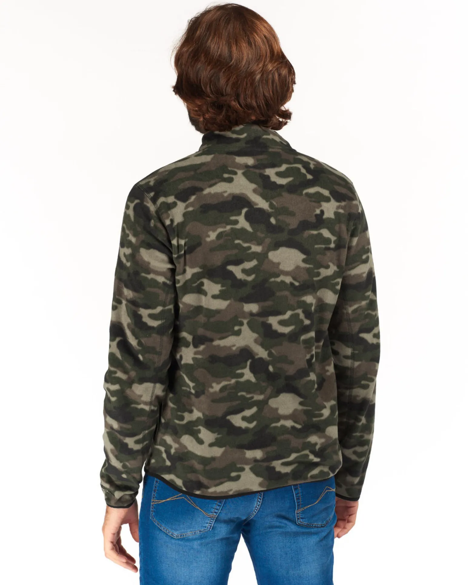 ON SPIRIT - PILE UOMO FULL ZIP FANTASIA MILITARE VERDE ,MARRONE E NERO - ARTURO