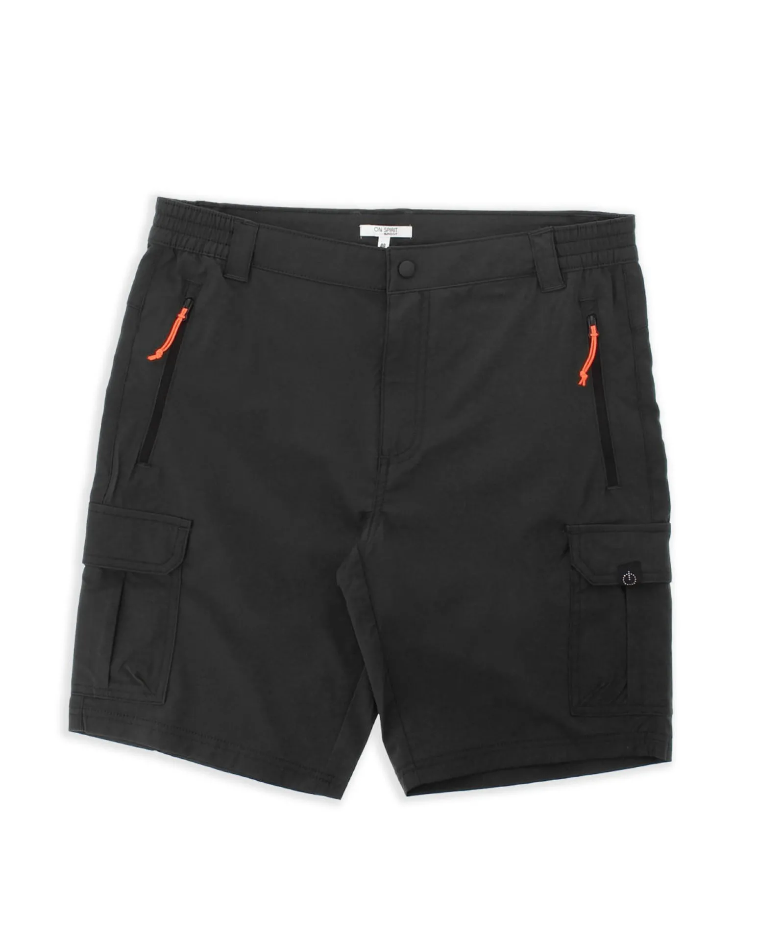 ON SPIRIT - SHORT CARGO CON TASCONI NERO CON DETTAGLI ARANCIONE FLUO E NERI, SANCHO