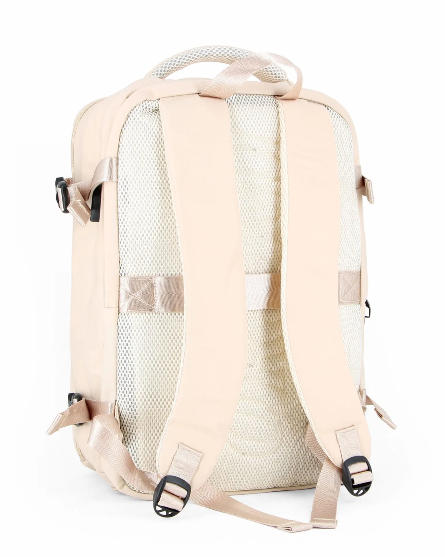 OR&MI - Zaino ufficio beige in nylon con fibbie laterali regolabili