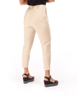 PANTALONE TASCA AMERICA LINO-VISCOSA