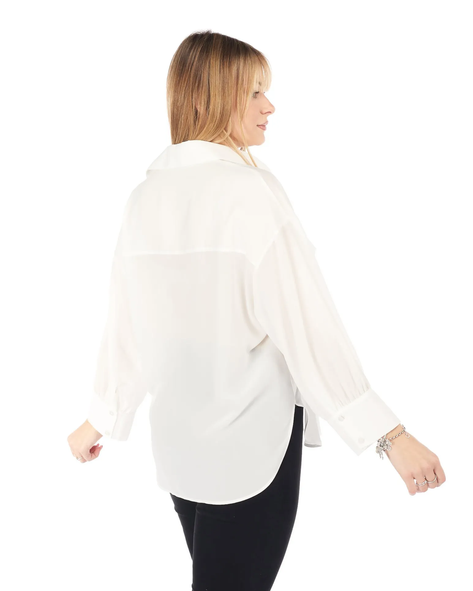 PAQUITA - CAMICIA MANICA LUNGA PATTINE STONDATA