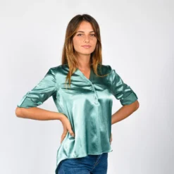 PAQUITA - CAMICIA MANICA 3/4 SCOLLO V