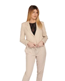 PAQUITA - GIACCA BEIGE CON UN BOTTONE