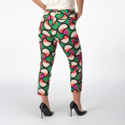 PAQUITA - PANTALONE VERDE TASCA AMERICA E FANTASIA CERCHI