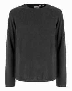 PRODUKT - PULLOVER NERO PARICOLLO DA UOMO TRAMA NIDO D'APE