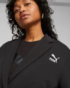 PUMA - Blazer da donna nero con chiusura a bottoni