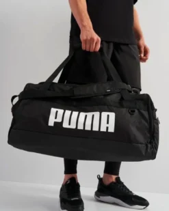 PUMA - Borsone nero e bianco con tracolla regolabile e doppio scomparto interno