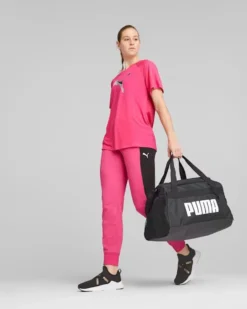 PUMA - Borsone nero e bianco con 2 scomparti e tasca per scarpe