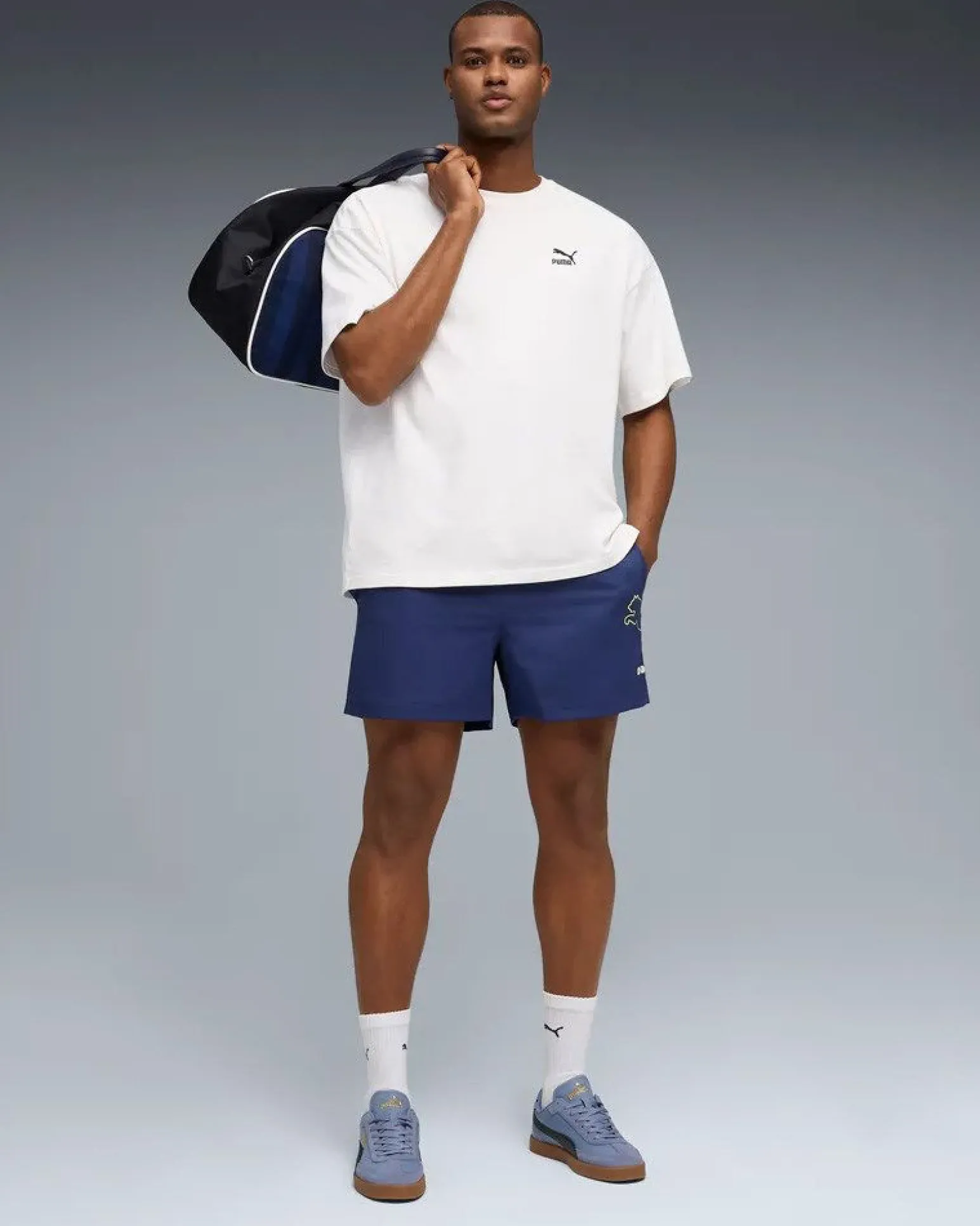 PUMA -BOXER MARE BLU ESSENTIAL LOGO LAB PUMA LOGO WOVEN DA UOMO, 692033-49