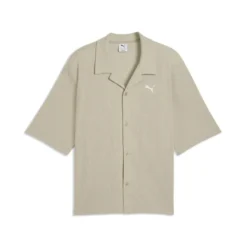 PUMA – CAMICIA GRIGIA WARDROBE ESS WAFFLE BOXY  DA UOMO, 634363-61
