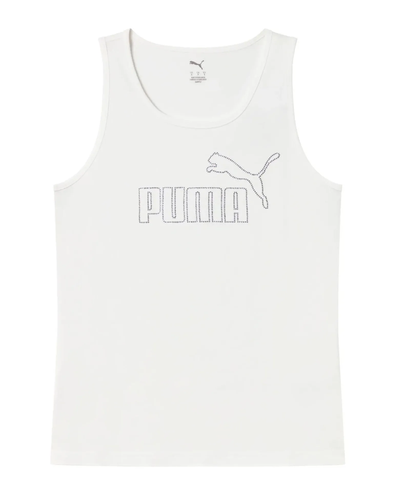 PUMA - CANOTTA BIANCA ESSENTIAL LOGO TANK RHINESTONE DA DONNA, 693864-02