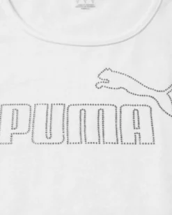 PUMA - CANOTTA BIANCA  ESSENTIAL  LOGO TANK RHINESTONE DA DONNA, 693864-02