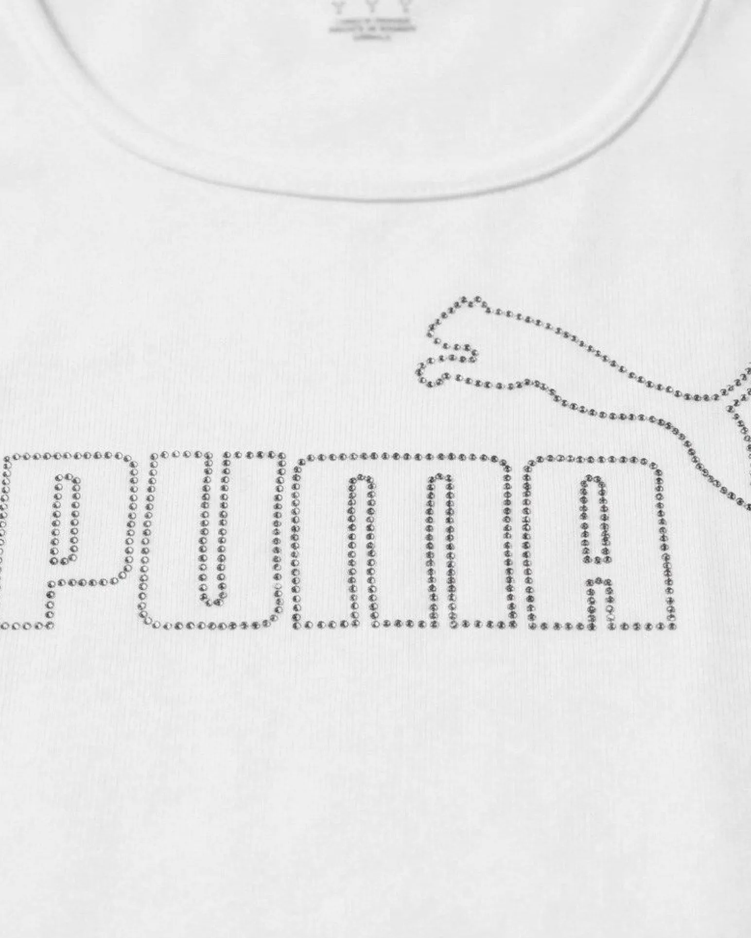 PUMA - CANOTTA BIANCA ESSENTIAL LOGO TANK RHINESTONE DA DONNA, 693864-02