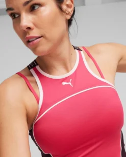 PUMA - Canotta da allenamento rosa e nera