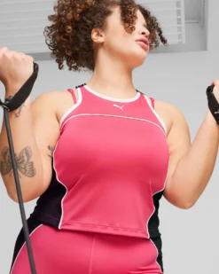 PUMA - Canotta da allenamento rosa e nera