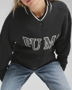 PUMA - Felpa bomber comfort fit nera da donna
