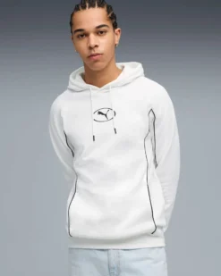 PUMA -FELPA CON CAPPUCCIO BIANCA SPORT HD FL DA UOMO,  688394-02