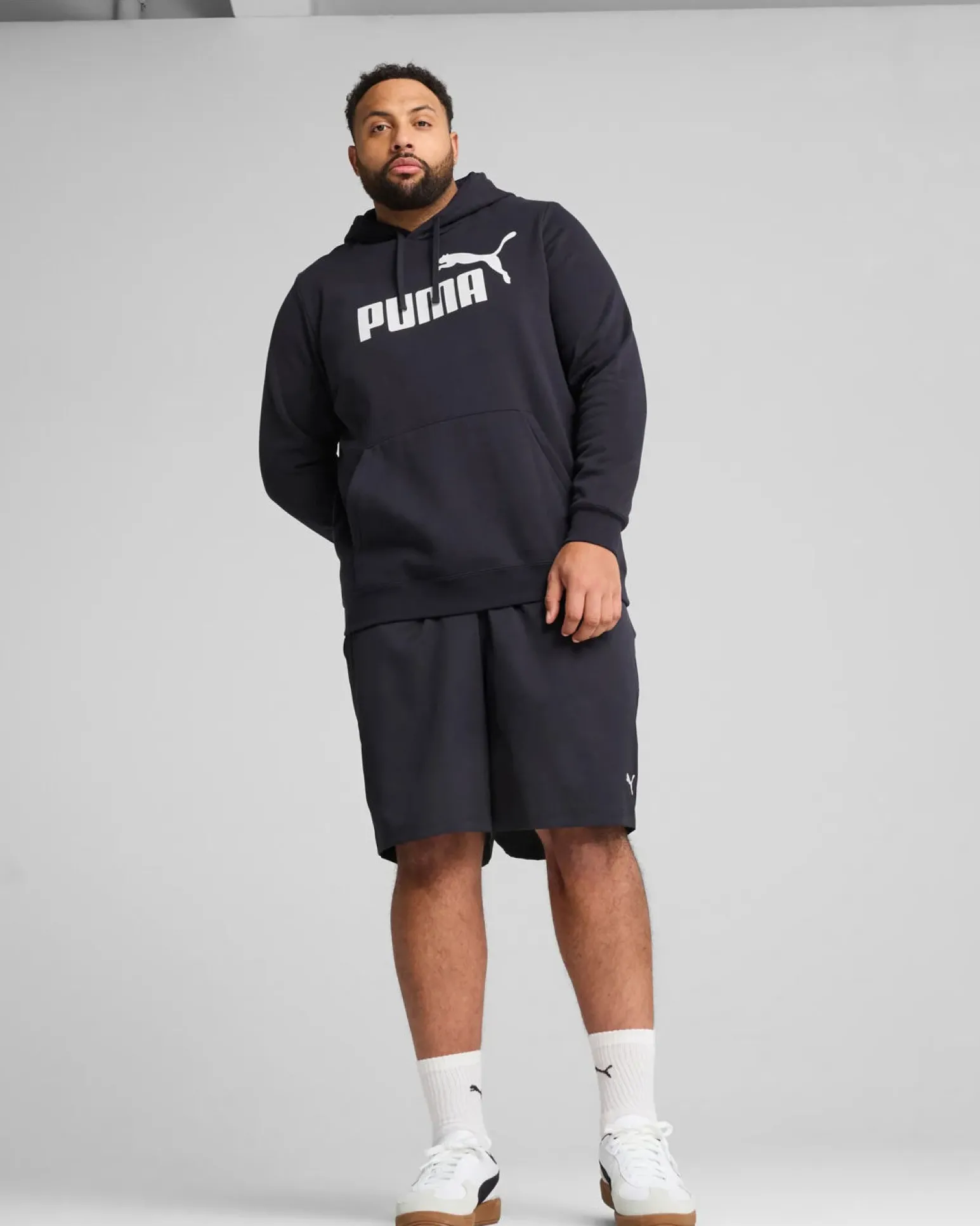 PUMA - FELPA CON CAPPUCCIO BLU ESSENTIAL N.1 LOGO HD DA UOMO, 682570-16