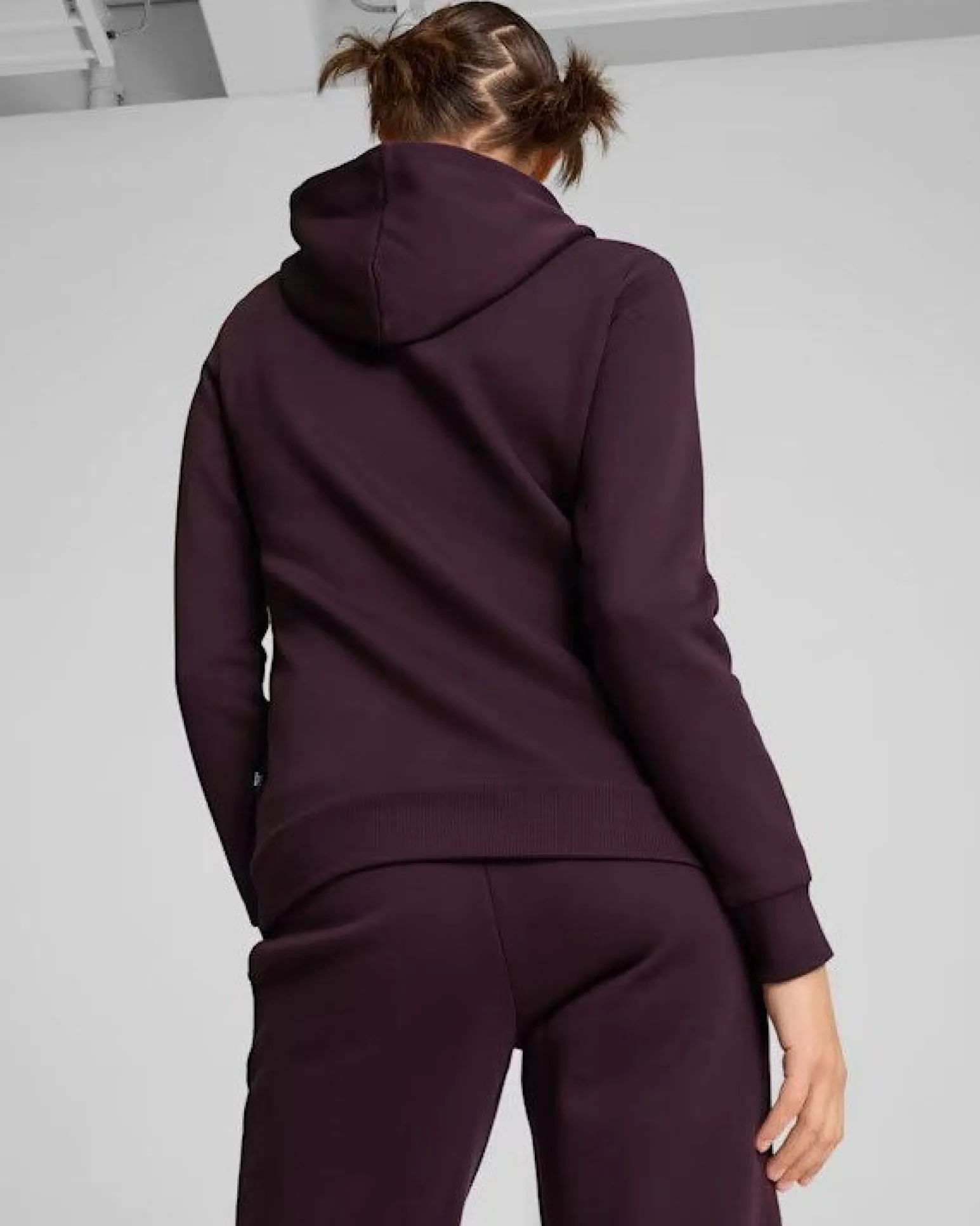 PUMA - FELPA CON CAPPUCCIO ESSENTIAL LOGO HOODIE FL VIOLA DA DONNA, 586789-46