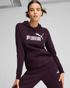 PUMA - FELPA CON CAPPUCCIO ESSENTIAL LOGO HOODIE FL VIOLA DA DONNA, 586789-46
