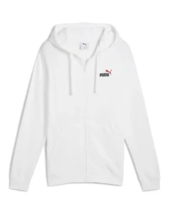PUMA - FELPA CON CAPPUCCIO FULL ZIP BIANCA ESSENTIAL 2 COLOR SMALL N.1  DA DONNA , 684721-02