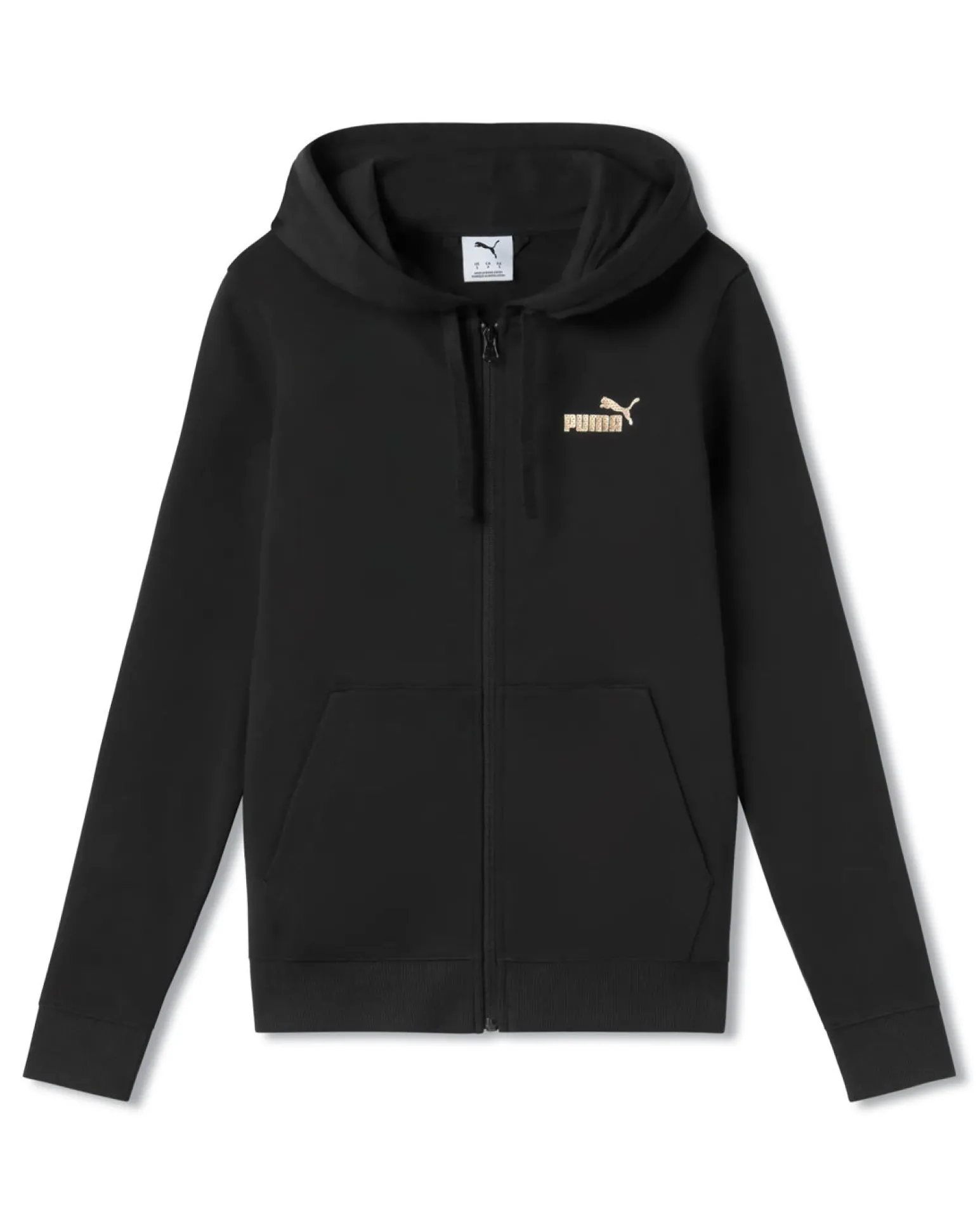 PUMA - FELPA CON CAPPUCCIO NERA FULL ZIP ESSENTIALTEXTURED FOIL - DA DONNA, 692199-01