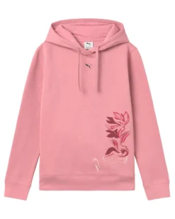 PUMA - FELPA CON CAPPUCCIO ROSA GRAPHIC FLOWERED  DA DONNA, 693302-65