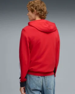 PUMA -FELPA CON CAPPUCCIO ROSSA E BLU ESSENTIAL BLOCK HD  DA UOMO,   691699-11