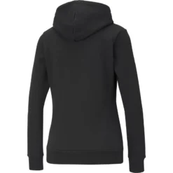 PUMA - Felpa da donna nera con cappuccio e logo bianco - 586788-01