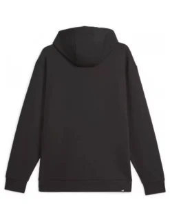 PUMA - Felpa da uomo nera con zip frontale e cappuccio