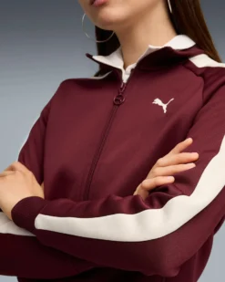 PUMA - FELPA DONNA T7 ALWAYS ON SHORT TRACK BORDEAUX, 629796-96