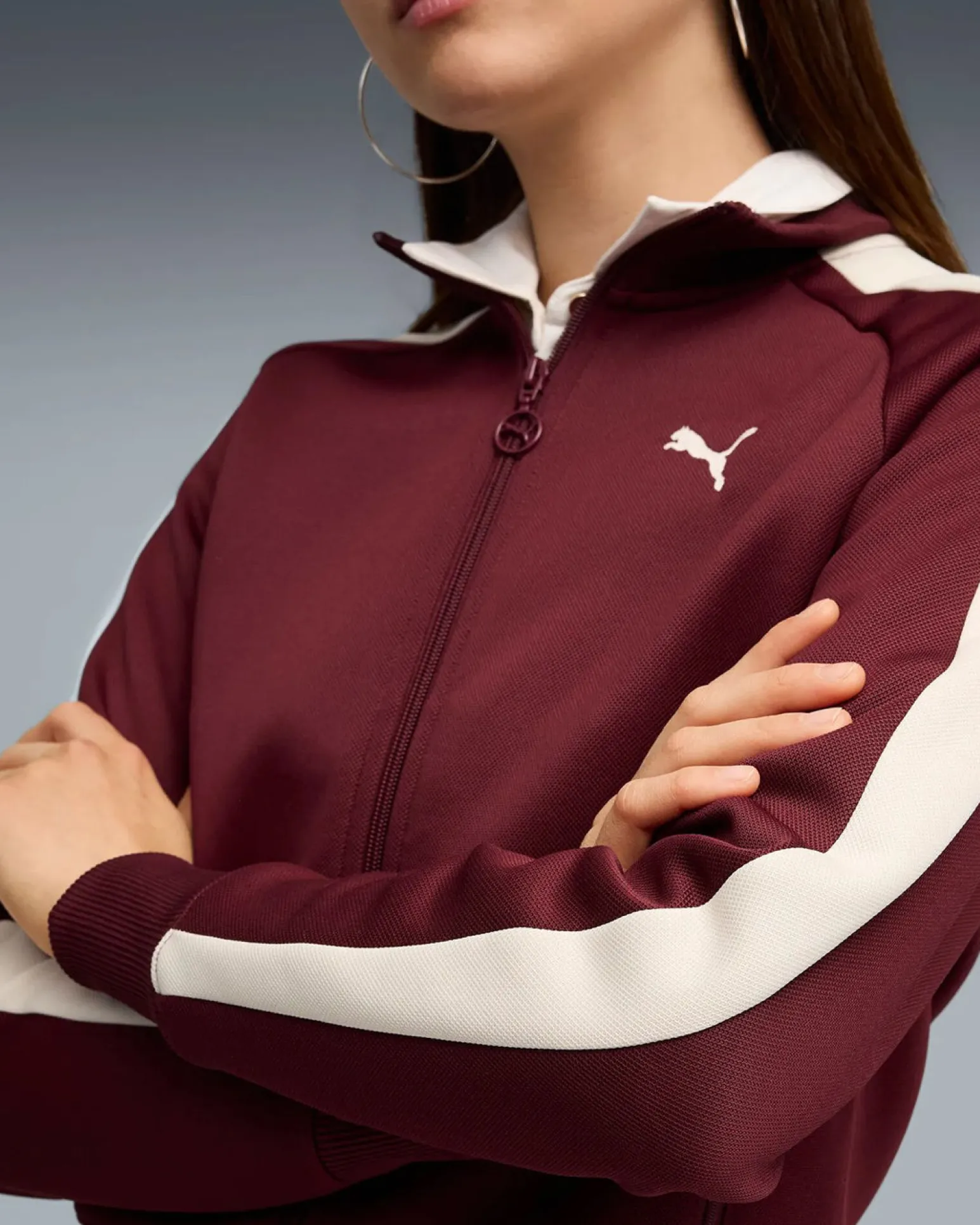 PUMA - FELPA DONNA T7 ALWAYS ON SHORT TRACK BORDEAUX, 629796-96