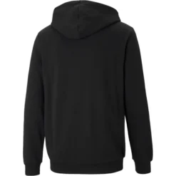PUMA - Felpa nera da uomo con zip frontale e cappuccio