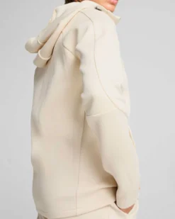 PUMA - FELPA TECH BEIGE DA DONNA CON CAPPUCCIO EVOSTRIPE 685050-87