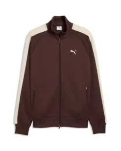 PUMA - FELPA UOMO MARRONE E BEIGE T7 ALWAYS ON TRACK, 629587-31