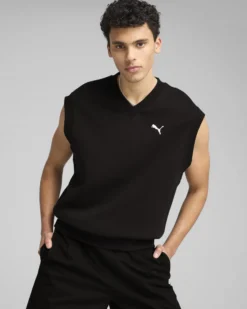 PUMA - GILET NERO WARDROBE ESS RELAXED VEST DA UOMO, 629662-01