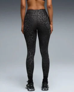 PUMA - LEGGINGS MACULATO NERO E GRIGIO SPOTTED HAZE   DA DONNA, 528515-01