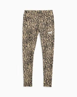 PUMA - Leggins leopardati con logo bianco