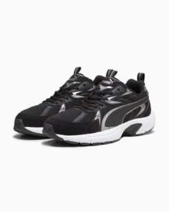 PUMA MILLENIO TECH SUEDE - Scarpa nera con dettagli argento