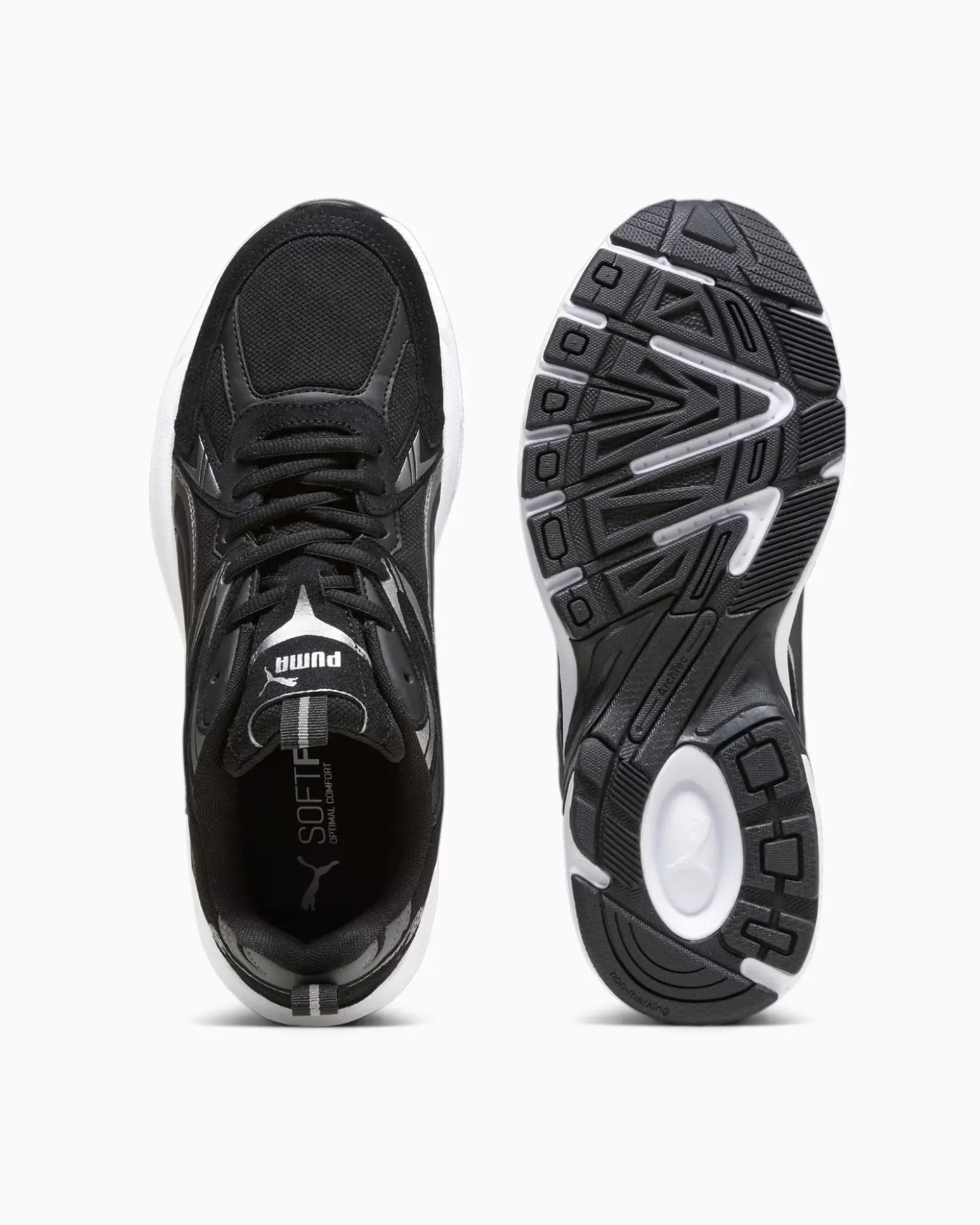 PUMA MILLENIO TECH SUEDE - Scarpa nera con dettagli argento