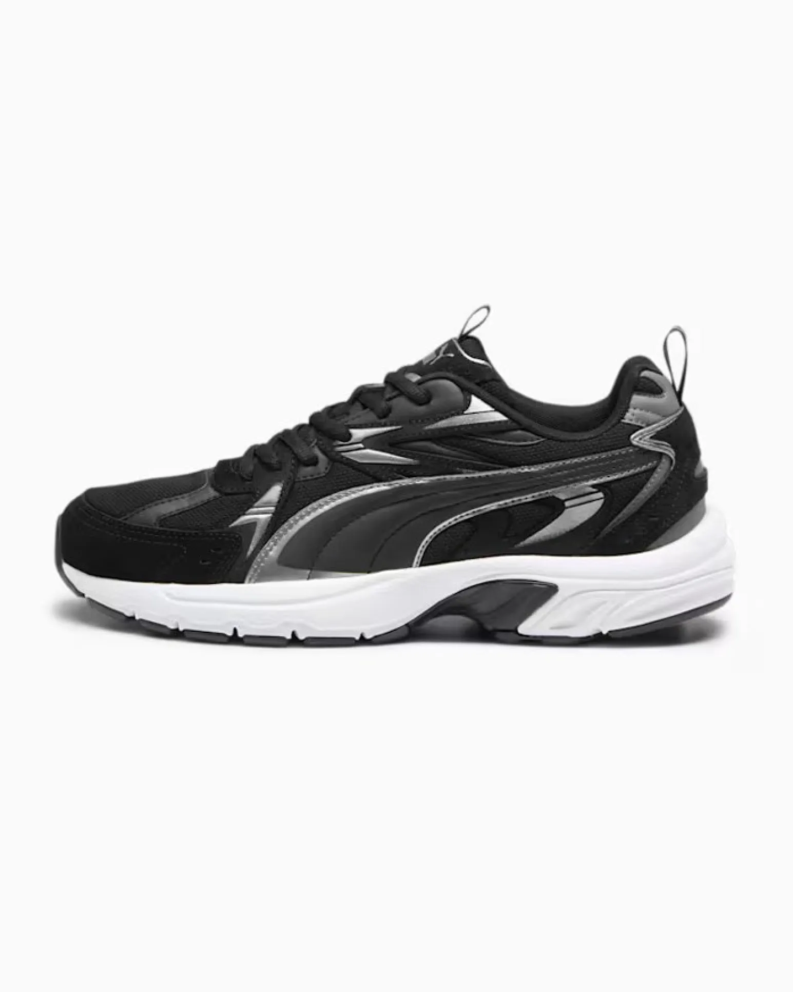 PUMA MILLENIO TECH SUEDE - Scarpa nera con dettagli argento
