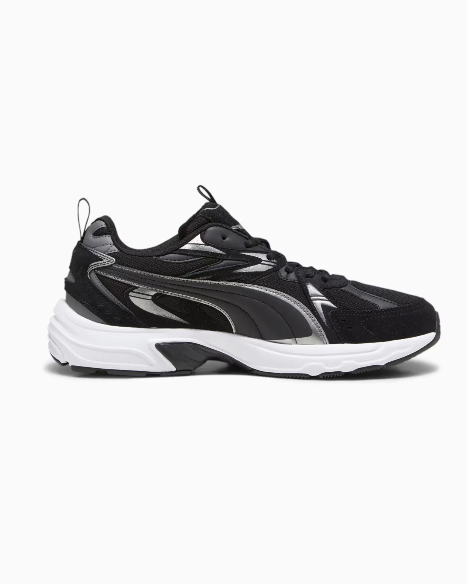 PUMA MILLENIO TECH SUEDE - Scarpa nera con dettagli argento