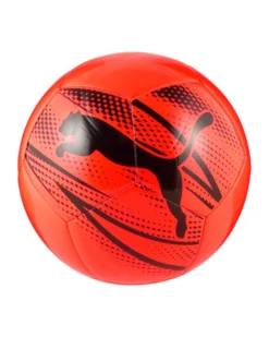 PUMA - PALLONE DA CALCIO ROSSO FLUO E NERO CON LOGO NERO - ATTACANTO MISURA 5, 084073-16