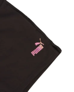 PUMA - Pantaloncini corti da donna nero con logo metallizzato