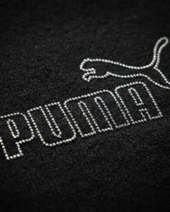 PUMA - PANTALONCINO CORTO JUNIOR (7 - 16 ANNI) NERO ESS RHINESTONE, LOGO STRASS, 693861-02