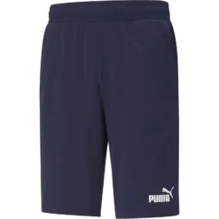PUMA - Pantalone corto da uomo blu con logo bianco